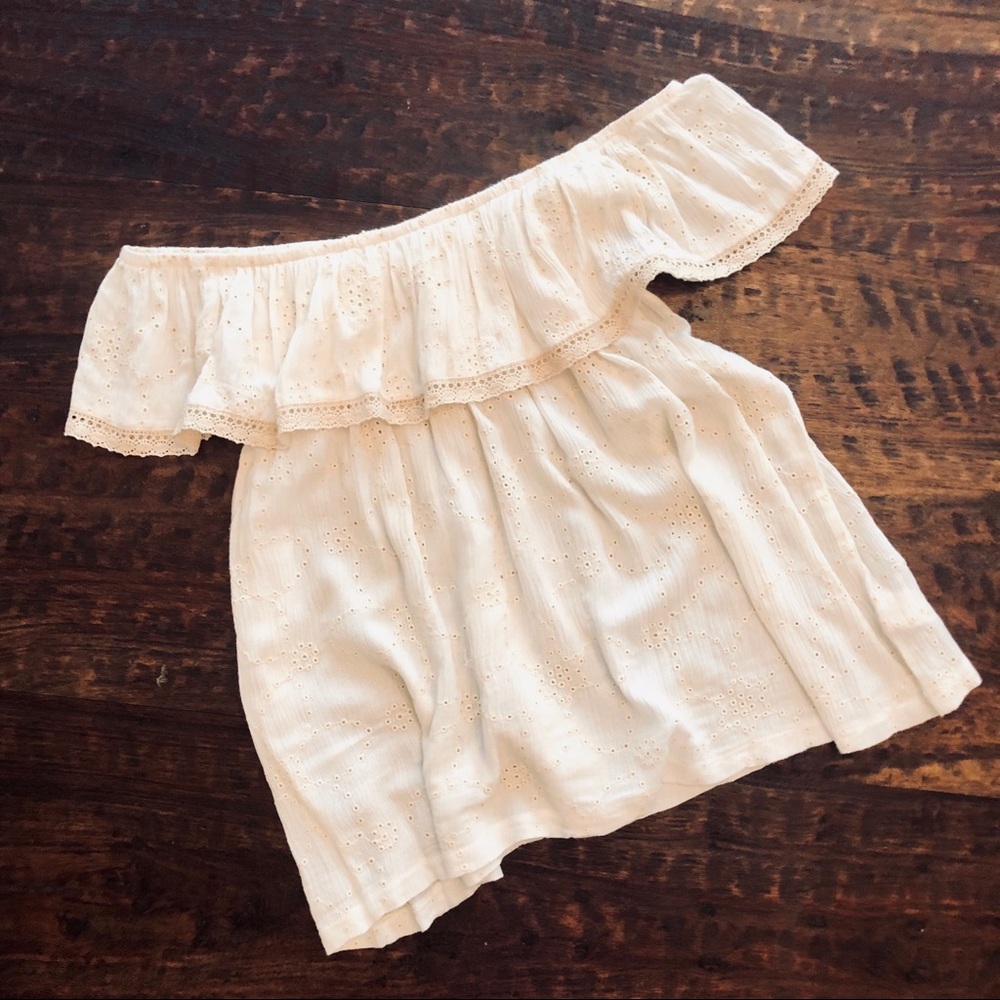 Off The Shoulder Eyelet Top
